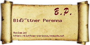 Blüttner Perenna névjegykártya